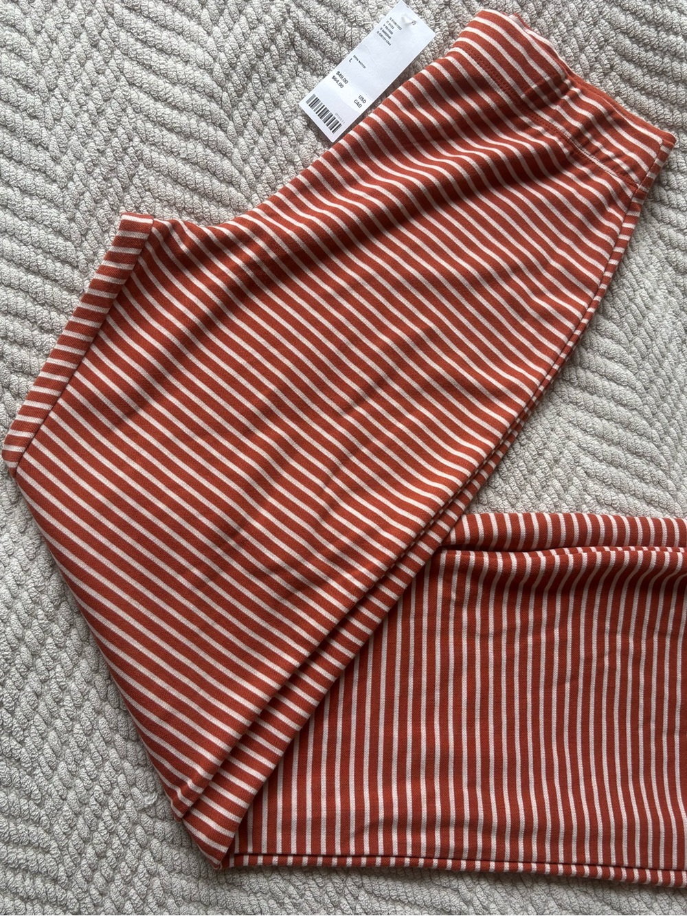 Urban Outfitters Rust and White Striped Midi Skirt